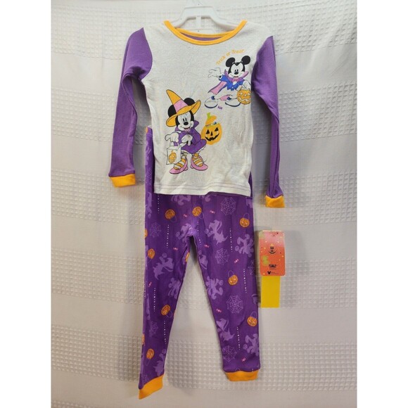 Disney Other - Disney Minnie Mickey Mouse 2-Piece Snug Fitting Halloween Pajama Set Sz 2t